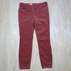 Anthropologie Pilcro High Rise Skinny Dusty Rose Corduroy Casual Fall Pants 30